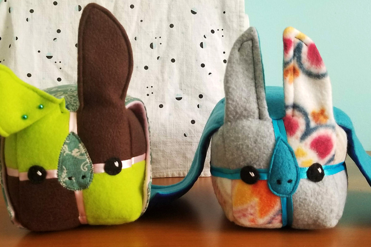 2 Bat-enberg Cake plush toy prototypes