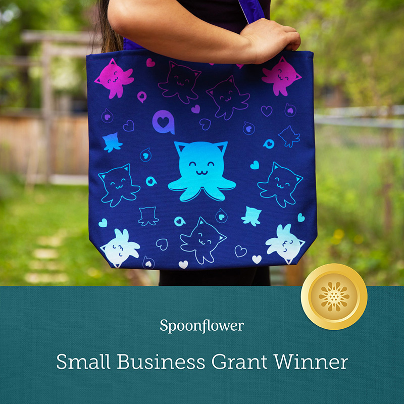 Spoonflower Small Business Grant Winner graphics for Taneko Says Hello