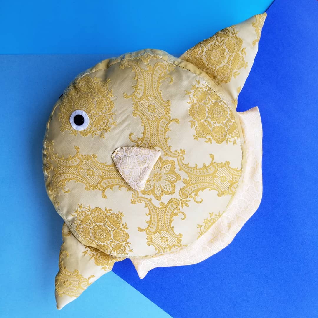 Sunfish Zafu cushion handmade by Sophia Adalaine
